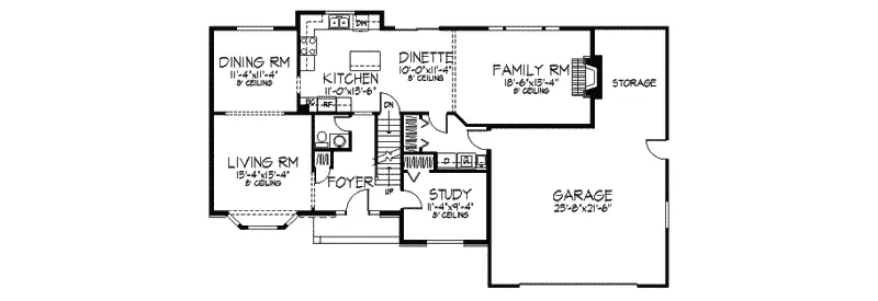 Colonial House Plan First Floor - Pemberton Place Country Home 091D-0128 - Shop House Plans and More