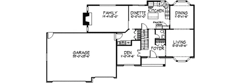 Tudor House Plan First Floor - Leadington Country Home 091D-0129 - Shop House Plans and More