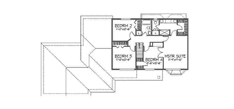 Tudor House Plan Second Floor - Leadington Country Home 091D-0129 - Shop House Plans and More