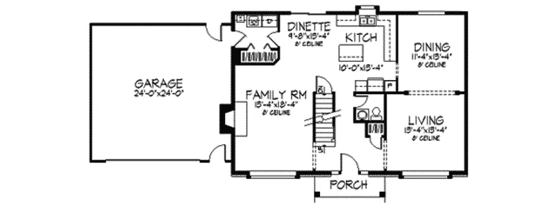 Southern House Plan First Floor - Esterhaze Country Home 091D-0131 - Search House Plans and More