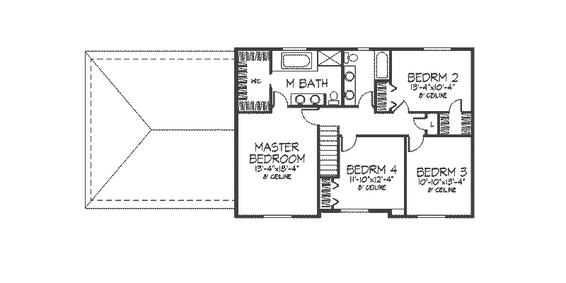 Southern House Plan Second Floor - Esterhaze Country Home 091D-0131 - Search House Plans and More