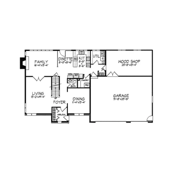 Contemporary House Plan First Floor - Davinci Traditional Modern Home 091D-0132 - Search House Plans and More