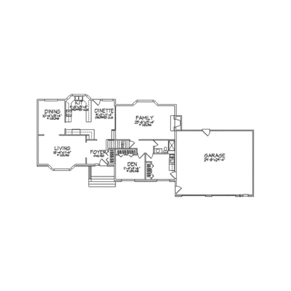 Tudor House Plan First Floor - Merton Tudor Style Home 091D-0142 - Shop House Plans and More