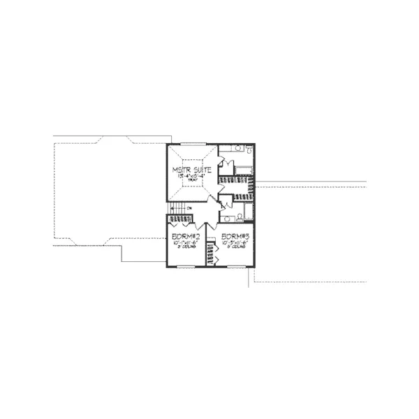 Tudor House Plan Second Floor - Merton Tudor Style Home 091D-0142 - Shop House Plans and More