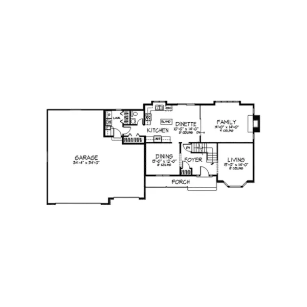 Traditional House Plan First Floor - Pontoison Country Home 091D-0143 - Shop House Plans and More