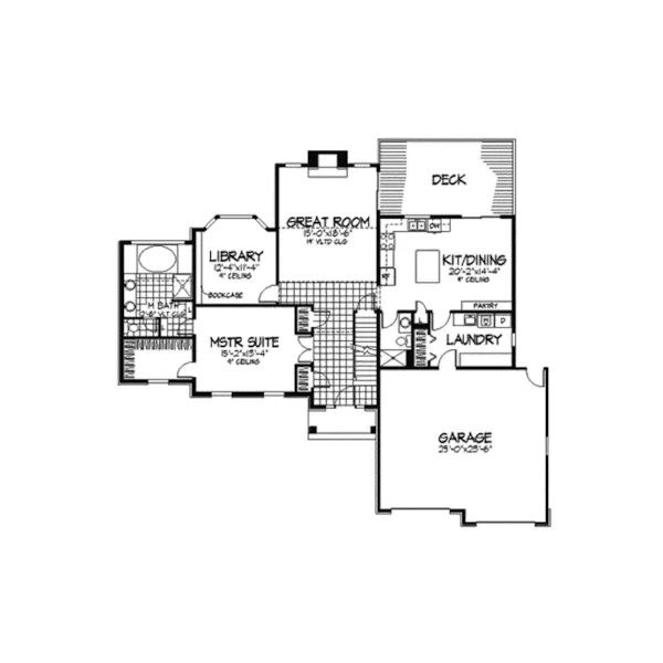 Tudor House Plan First Floor - Eisenberg European Style Home 091D-0144 - Search House Plans and More