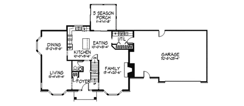 Tudor House Plan First Floor - Lutton Tudor Style Home 091D-0146 - Shop House Plans and More