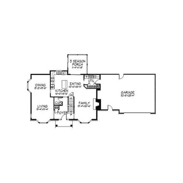 Colonial House Plan First Floor - Lutton Tudor Style Home 091D-0146 - Shop House Plans and More