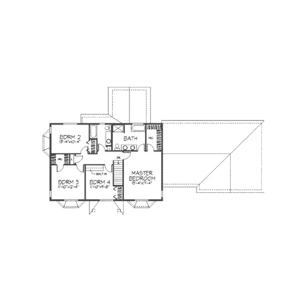 Colonial House Plan Second Floor - Lutton Tudor Style Home 091D-0146 - Shop House Plans and More