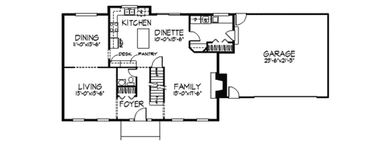 Georgian House Plan First Floor - Kevion Early American Home 091D-0147 - Search House Plans and More