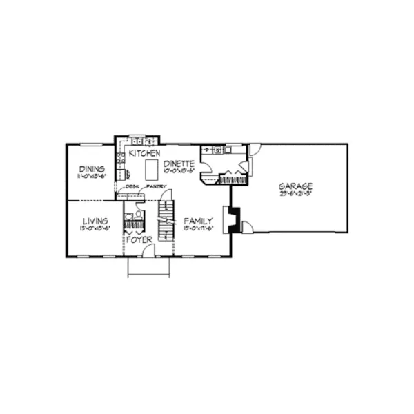 Early American House Plan First Floor - Kevion Early American Home 091D-0147 - Search House Plans and More