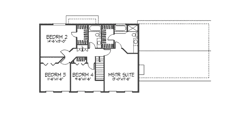 Georgian House Plan Second Floor - Kevion Early American Home 091D-0147 - Search House Plans and More