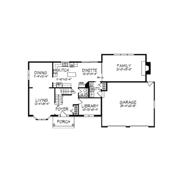 Traditional House Plan First Floor - Lantown Spring Country Home 091D-0149 - Shop House Plans and More