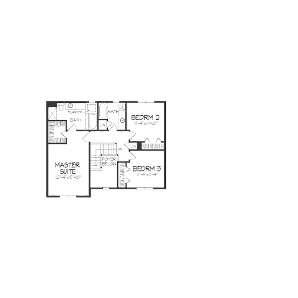 Traditional House Plan Second Floor - Lantown Spring Country Home 091D-0149 - Shop House Plans and More