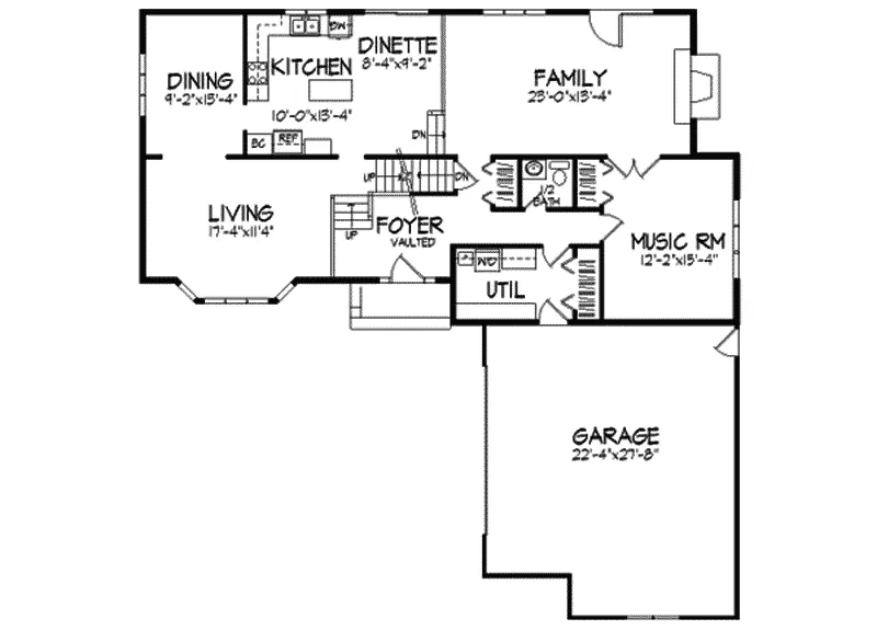 Country House Plan First Floor - Chauvin Country Home 091D-0150 - Search House Plans and More