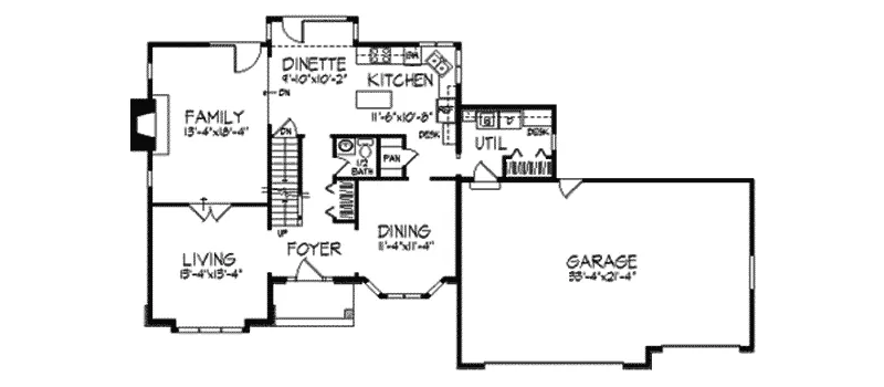 Traditional House Plan First Floor - Kilbrennan Prairie Style Home 091D-0151 - Search House Plans and More
