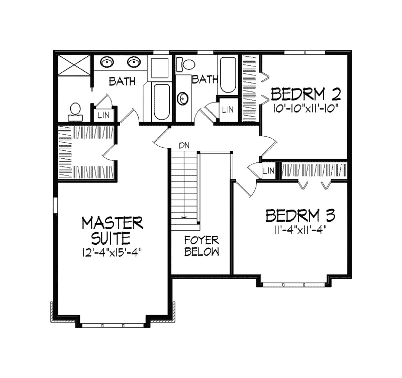 Tudor House Plan Second Floor - Kilbrennan Prairie Style Home 091D-0151 - Search House Plans and More