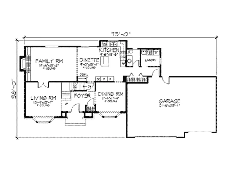 Tudor House Plan First Floor - Bonney Lake Tudor Style Home 091D-0156 - Search House Plans and More