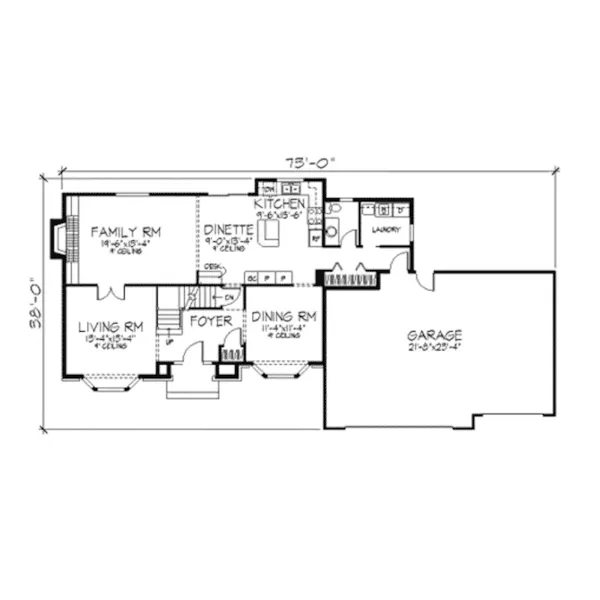 Tudor House Plan First Floor - Bonney Lake Tudor Style Home 091D-0156 - Search House Plans and More