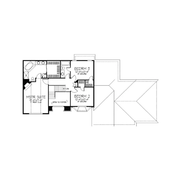 Tudor House Plan Second Floor - Bonney Lake Tudor Style Home 091D-0156 - Search House Plans and More