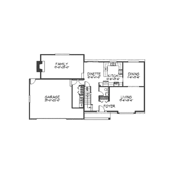 Traditional House Plan First Floor - Calderdale Tudor Style Home 091D-0158 - Search House Plans and More