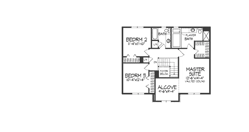 Tudor House Plan Second Floor - Milena Georgian Home 091D-0162 - Shop House Plans and More