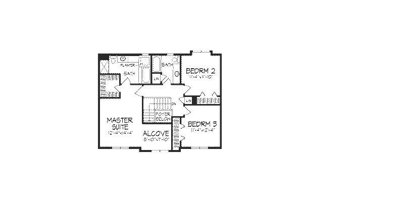 Tudor House Plan Second Floor - Massey Tudor Home 091D-0167 - Shop House Plans and More