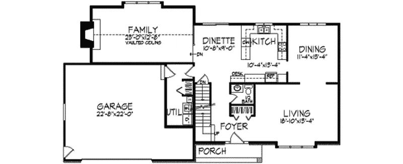 Tudor House Plan First Floor - Blumberg Tudor Home 091D-0172 - Search House Plans and More