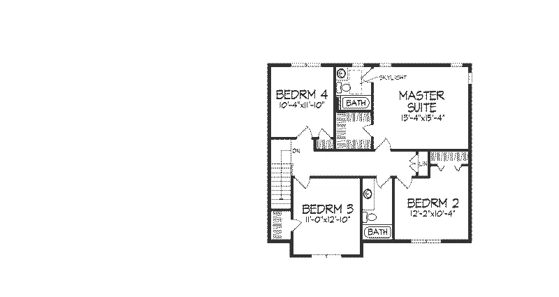 Tudor House Plan Second Floor - Blumberg Tudor Home 091D-0172 - Search House Plans and More