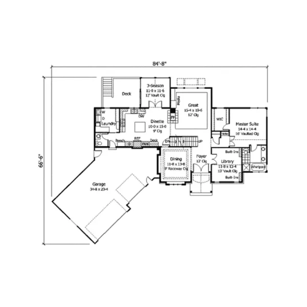 Country House Plan First Floor - Gatsby Shingle Style Home 091D-0173 - Search House Plans and More