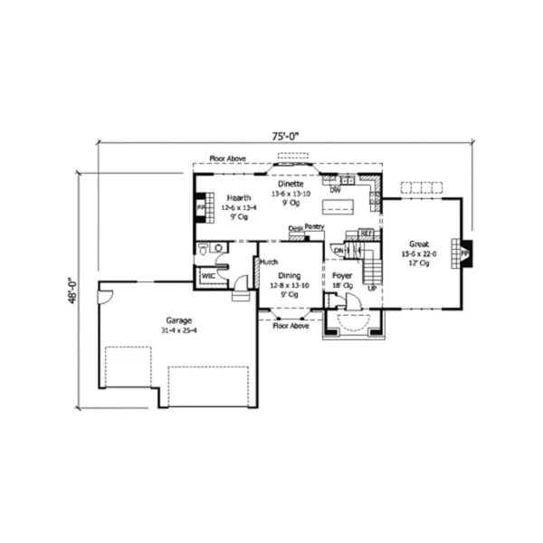 Sunbelt House Plan First Floor - Lucie Traditional Home 091D-0174 - Shop House Plans and More