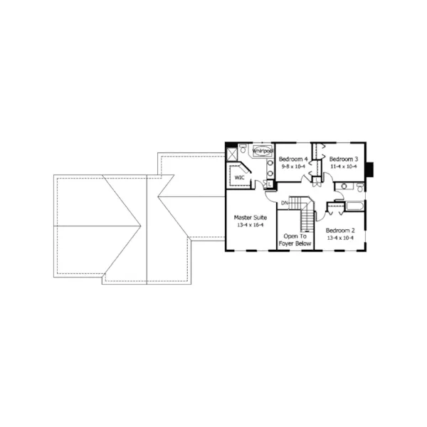 Traditional House Plan Second Floor - Kieran Georgian Two-Story Home 091D-0177 - Search House Plans and More