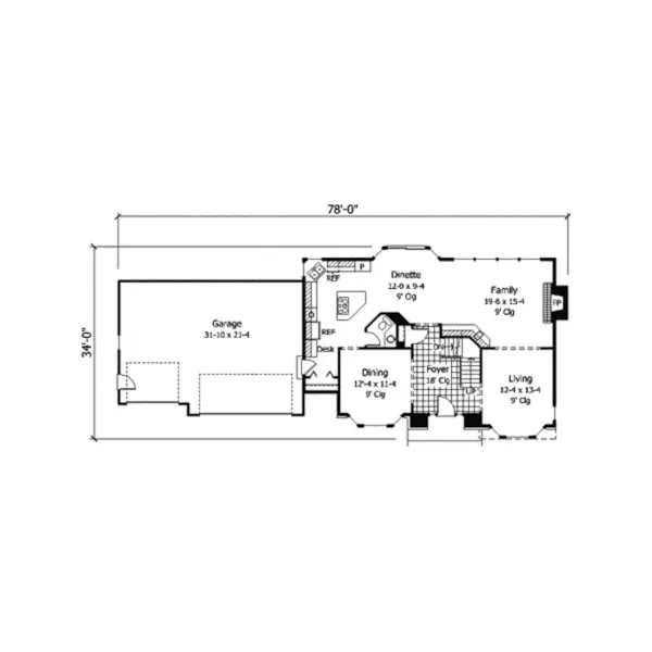 Traditional House Plan First Floor - Lara Place Traditional Home 091D-0178 - Shop House Plans and More