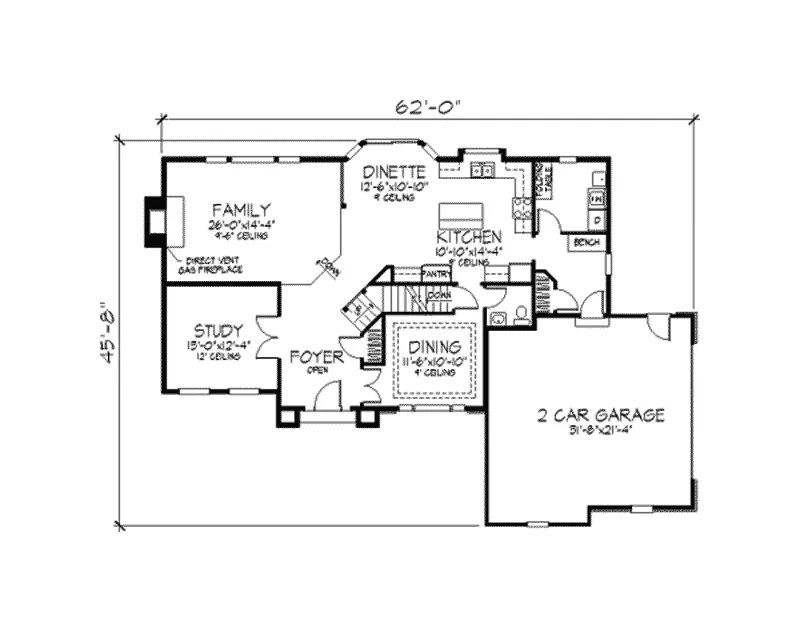 Traditional House Plan First Floor - Windbrooke Traditional Home 091D-0182 - Shop House Plans and More