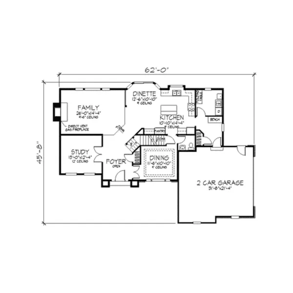 Traditional House Plan First Floor - Windbrooke Traditional Home 091D-0182 - Shop House Plans and More