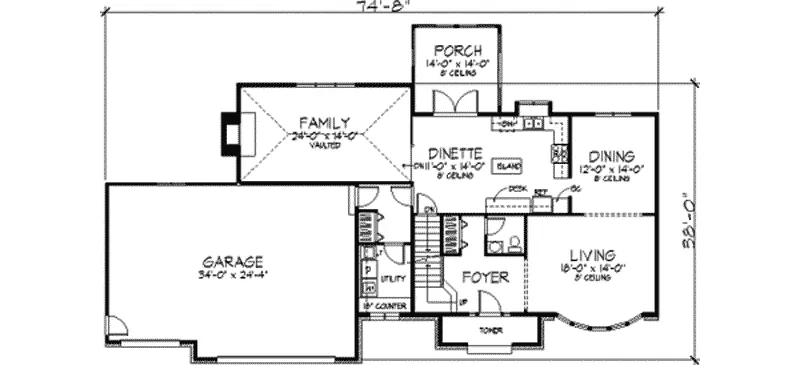 European House Plan First Floor - Flannery Tudor Style Home 091D-0184 - Search House Plans and More
