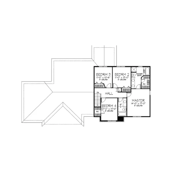 Traditional House Plan Second Floor - Flannery Tudor Style Home 091D-0184 - Search House Plans and More