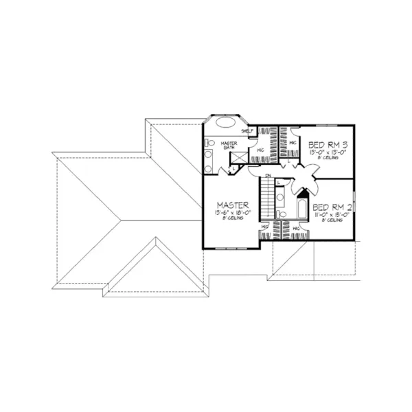 Country House Plan Second Floor - Fitzpatrick Traditional Home 091D-0185 - Search House Plans and More