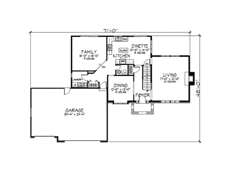 Craftsman House Plan First Floor - Wesbriar Craftsman Home 091D-0186 - Shop House Plans and More