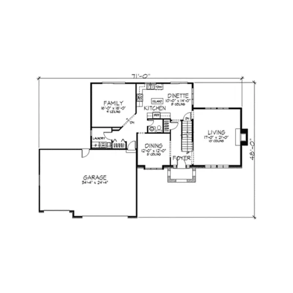 Sunbelt House Plan First Floor - Wesbriar Craftsman Home 091D-0186 - Shop House Plans and More