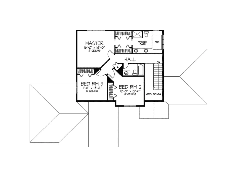 Craftsman House Plan Second Floor - Wesbriar Craftsman Home 091D-0186 - Shop House Plans and More