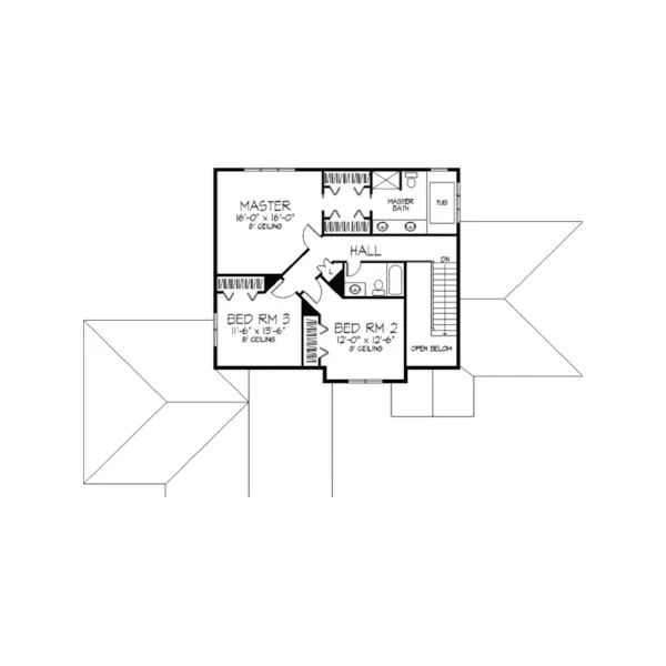 Sunbelt House Plan Second Floor - Wesbriar Craftsman Home 091D-0186 - Shop House Plans and More