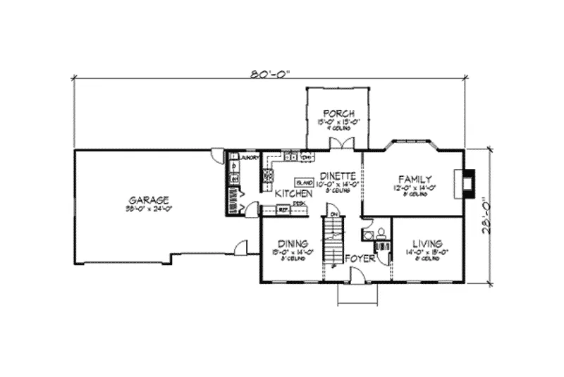 Early American House Plan First Floor - Engelton Early American Home 091D-0188 - Search House Plans and More