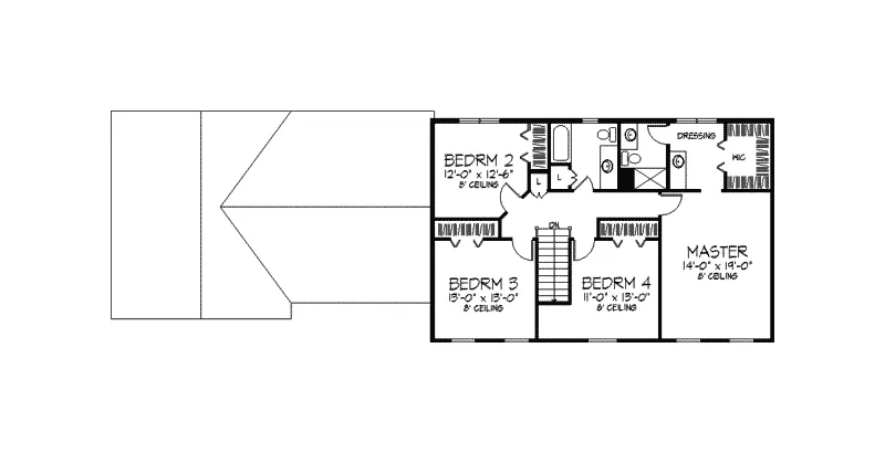 Southern House Plan Second Floor - Engelton Early American Home 091D-0188 - Search House Plans and More