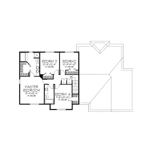 Traditional House Plan Second Floor - Polina Traditional Home 091D-0189 - Shop House Plans and More