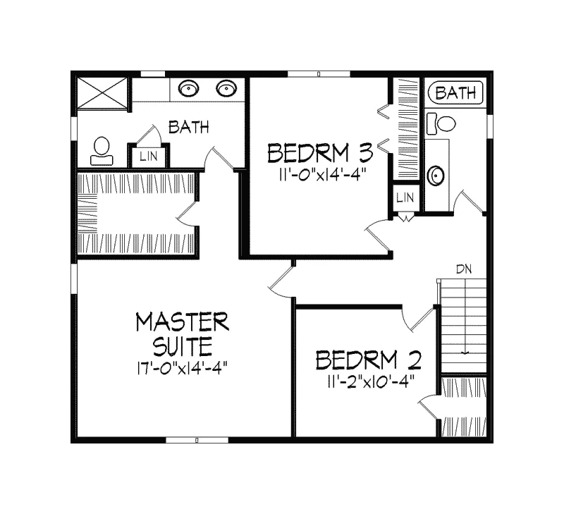 Traditional House Plan Second Floor - Maidstone Place Tudor Home 091D-0192 - Shop House Plans and More