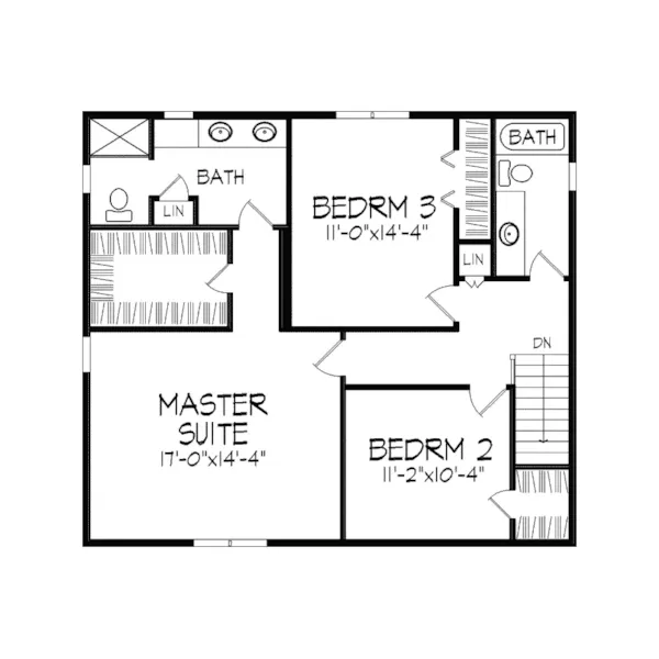 Tudor House Plan Second Floor - Maidstone Place Tudor Home 091D-0192 - Shop House Plans and More