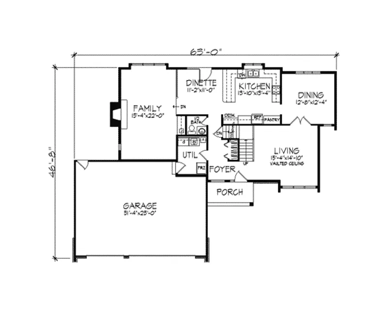 Contemporary House Plan First Floor - Tealwood Contemporary Home 091D-0193 - Shop House Plans and More