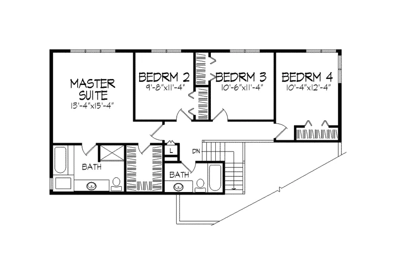 Contemporary House Plan Second Floor - Tealwood Contemporary Home 091D-0193 - Shop House Plans and More
