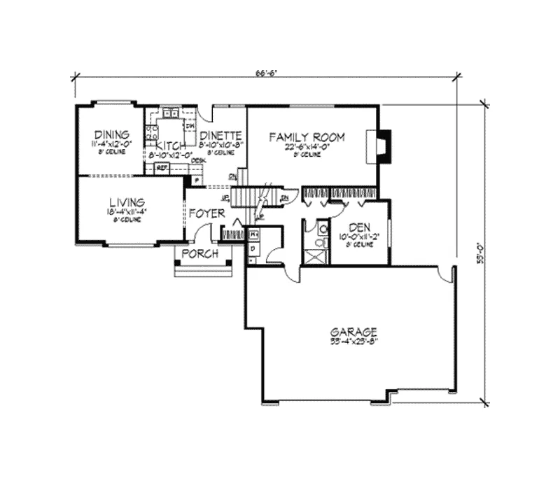 Traditional House Plan First Floor - Basildon Tudor Style Home 091D-0195 - Search House Plans and More